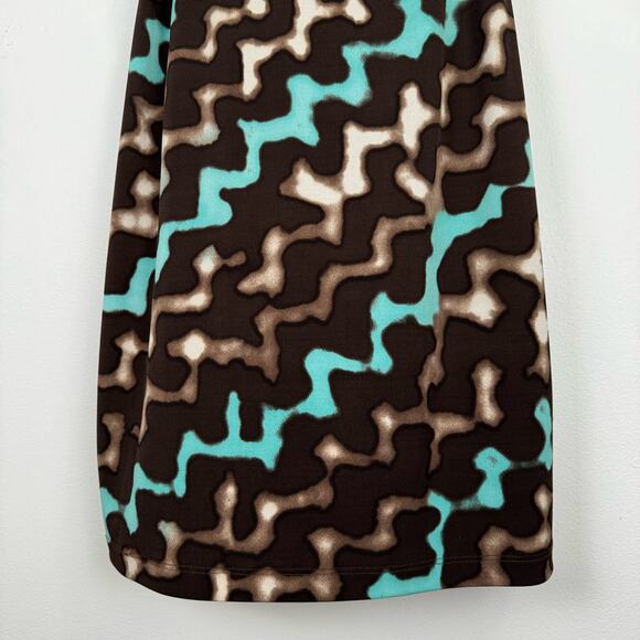 BISOU BISOU 90s Y2K Brown Blue Cheetah Print Dress Size 10 Funky Retro Vintage - Picture 5 of 10